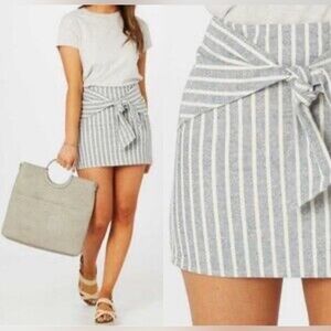 Altar'd State Striped Tie Front Mini Skirt 
Blue/White Size XS